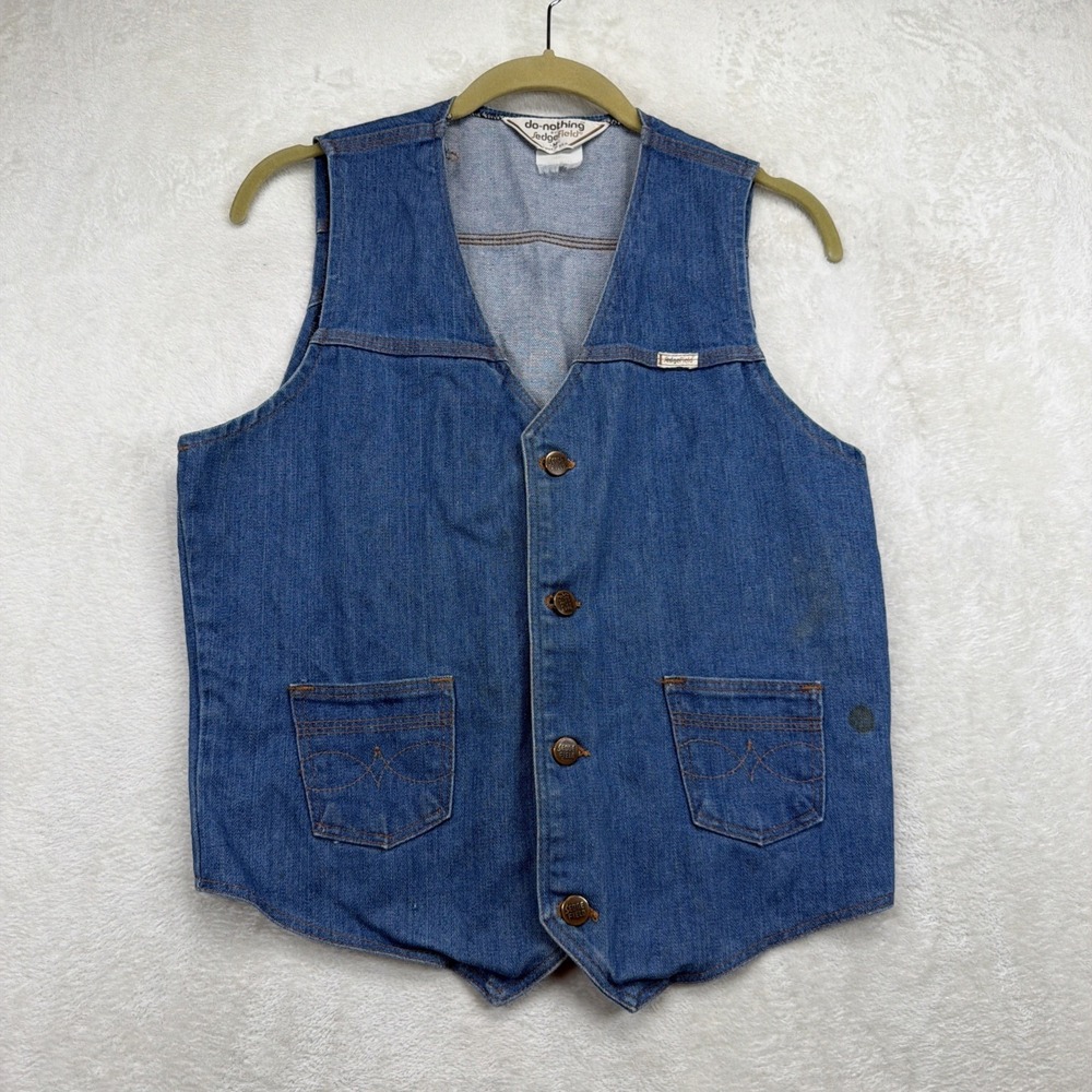 Vintage Sedgefield Denim Western Vest Men's Medium USA Cowboy Ranchwear 80s